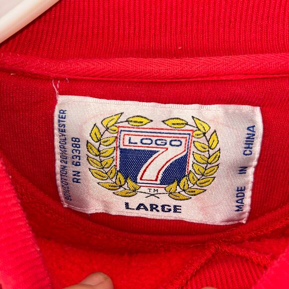 Vtg 90s Mens L Spell Out Big Logo San Francisco 49ers Football Sweatshirt USA - Picture 7 of 10